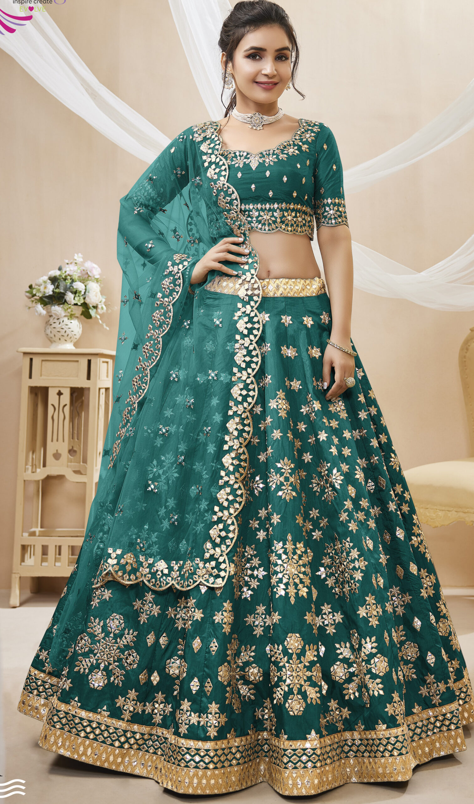 Green Color Wedding Designer lehenga choli for Women - sethnik.com