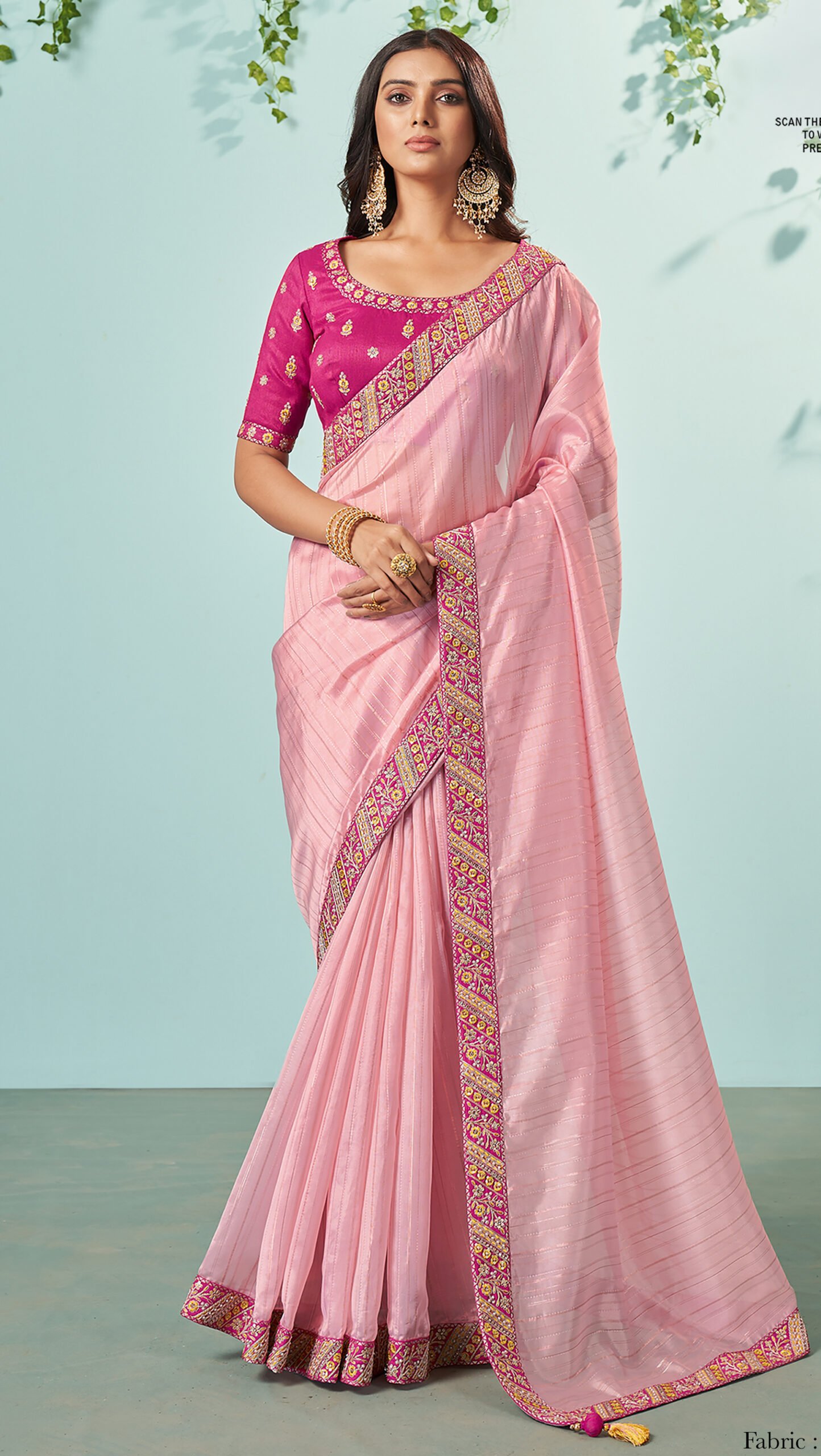 Look Pretty Wearing Lovely Designer Ready To Wear Peach Color Saree –  Fashionfy