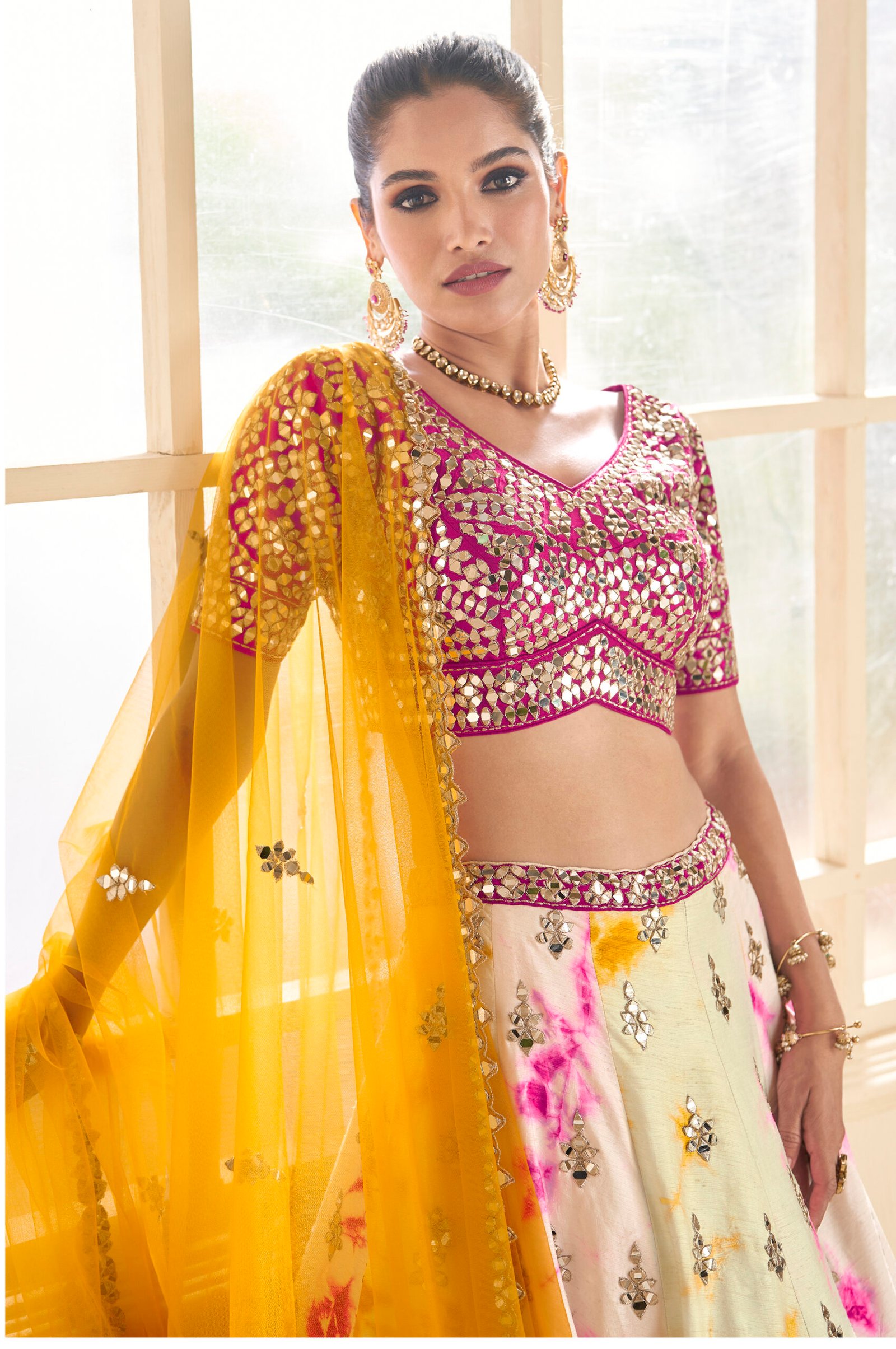 White and Pink Floral Printed Girls Crop Top Lehenga Choli in Surat at best  price by DHAGA FASHION - Justdial