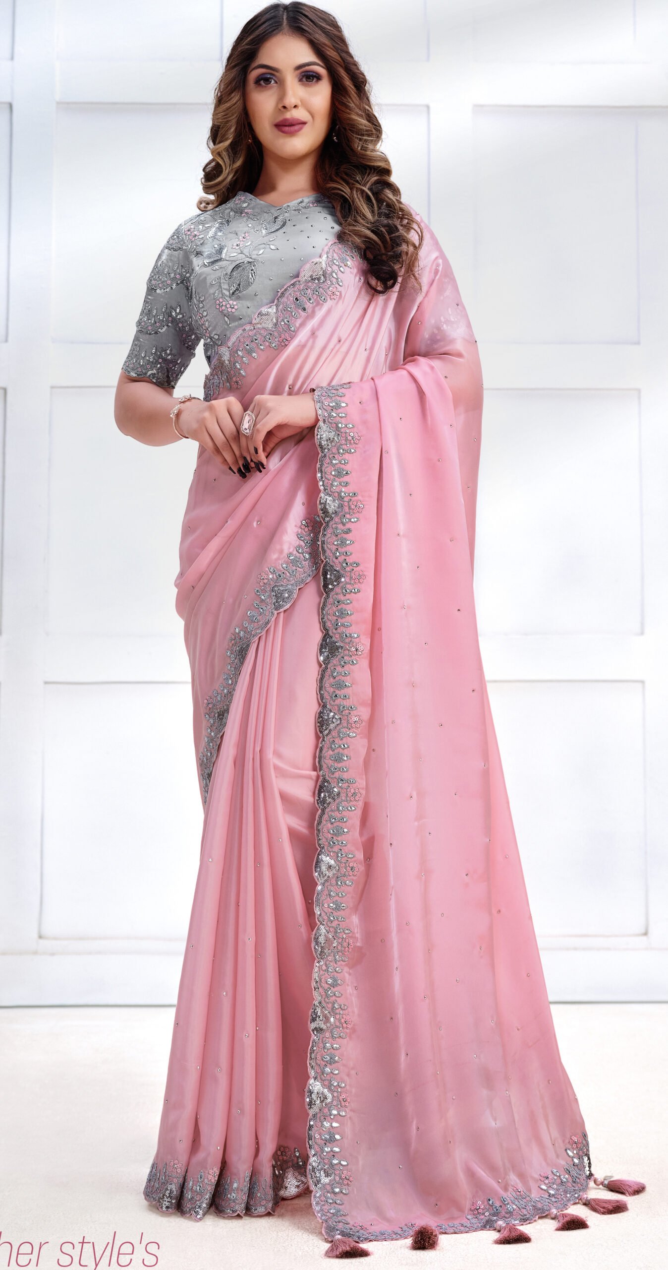 Pink Georgette Party Wear Saree 58826 | Saree designs, Party wear sarees, Designer  sarees collection