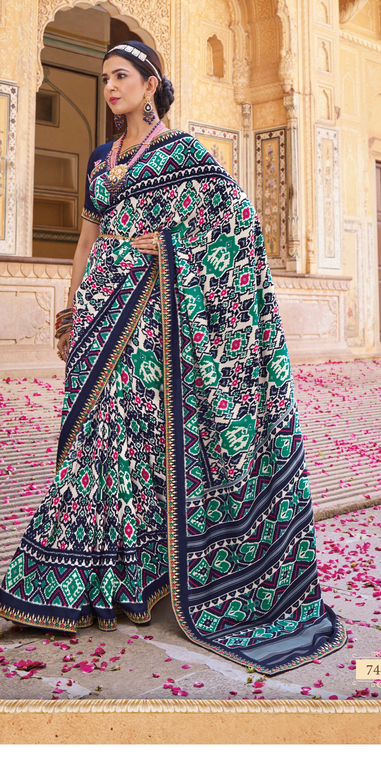 VIPUL FASHION PRESENT MAKAI SILK PRINTED BORDER SAREE WITH BLOUSE PEICE  WHOLESALER AND EXPORTER IN SURAT