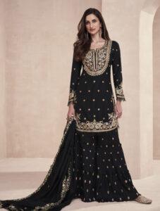 Black Sharara Gharara Suit Punjabi Salwar Suits