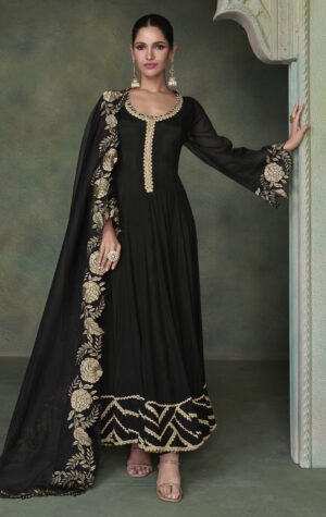 Classy Designer Black Gown Party Wear