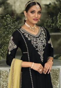 Designer Kashmiri Print Heavy Embroidered Silk Suit Party Wear with Dupatta