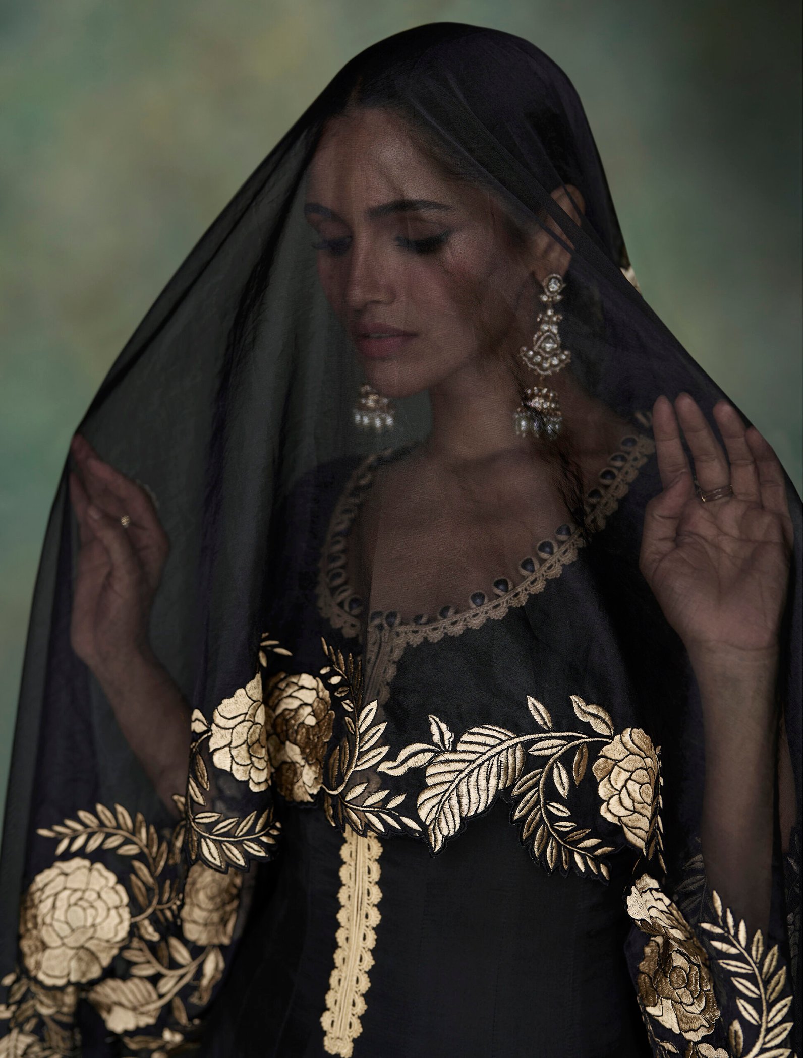 Designer Party Wear Black Anarkali Gown for Wedding