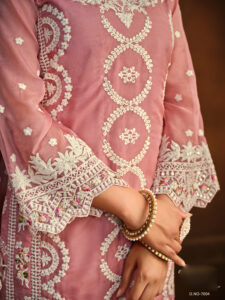 Exclusive Peach Designer Embroidered Party Wear Salwar Suit Palazo Suit Design