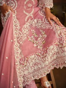 Exclusive Peach Embroidered Party Wear Salwar Suit Palazo Suit Design (1)