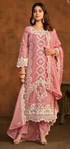 Exclusive Peach Embroidered Party Wear Salwar Suit Palazo Suit Design (2)