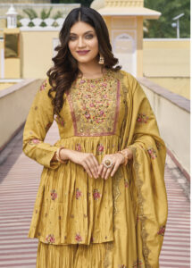 Haldi Ceremony Dress for Bride Sister Sharara Suit Set New Design