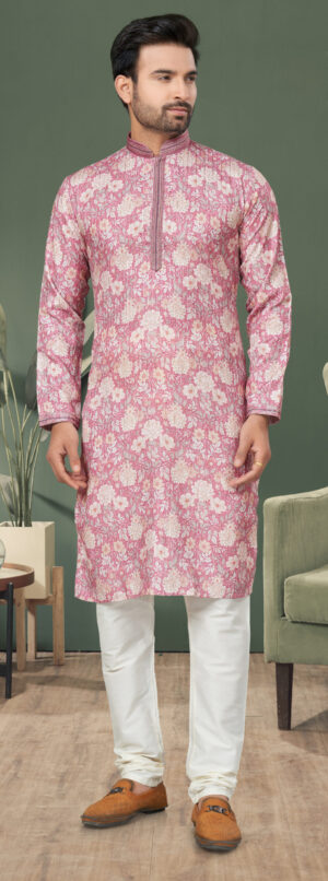 Kurta Pajama Style for Man Images Pink Kurta Set for Men