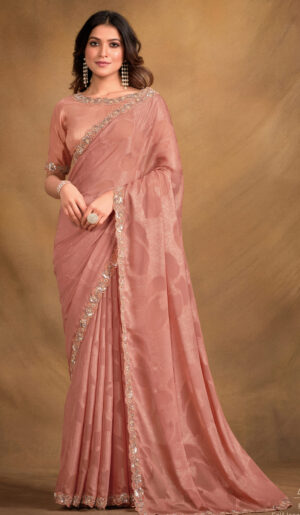 Latest Designer Saree Blouse Self Jaquard Georgette