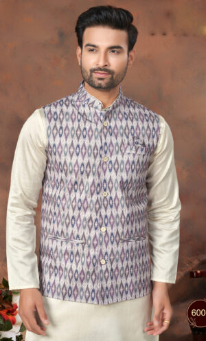 Nehru Jacket for Wedding Kurta Pajama Ink Blue Jacket