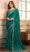 Party Wear Designer Chiffon Sare in Dark Green with Designer Blouse