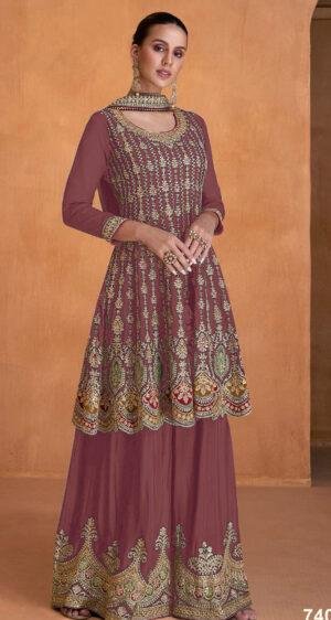 Sharara Lehenga for Wedding Lilac Pink Lehenga Kurta