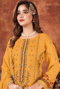 Yellow Salwar Suit Dress Punjabi Suit Design Photo for Haldi