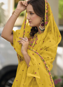 Yellow Suit Design for Haldi Function Yellow Outfits