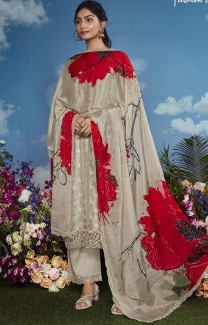 Indian Designer Party Wear Suits for Female Begie Salwar