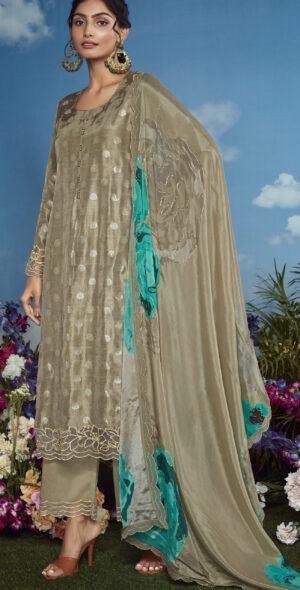 Indian Designer Party Wear Suits for Female Beige Salwar Suits