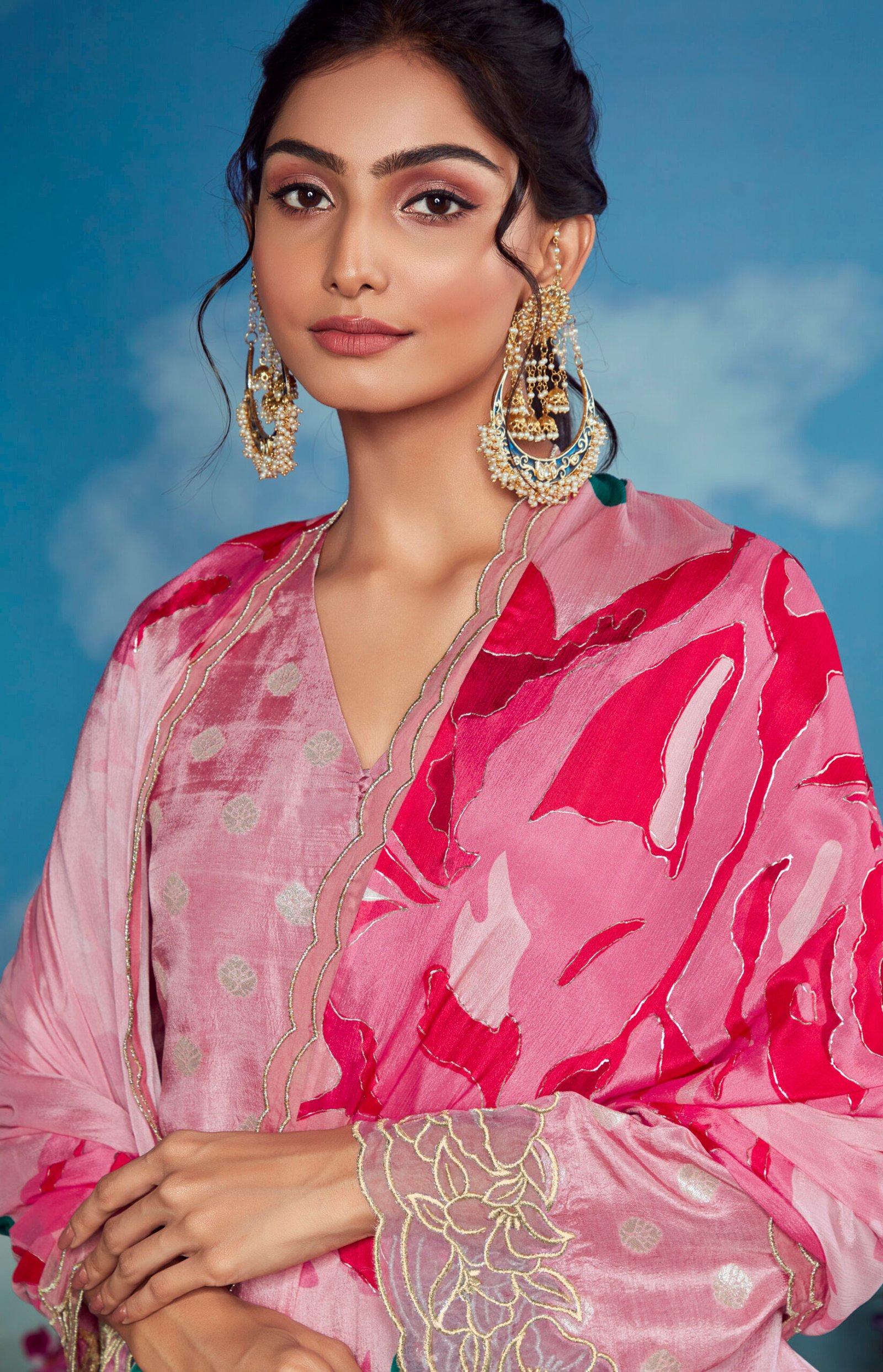 Indian Designer Party Wear Suits for Female Pink Suits