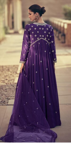 Latest Designer Purple Gown Party Wear