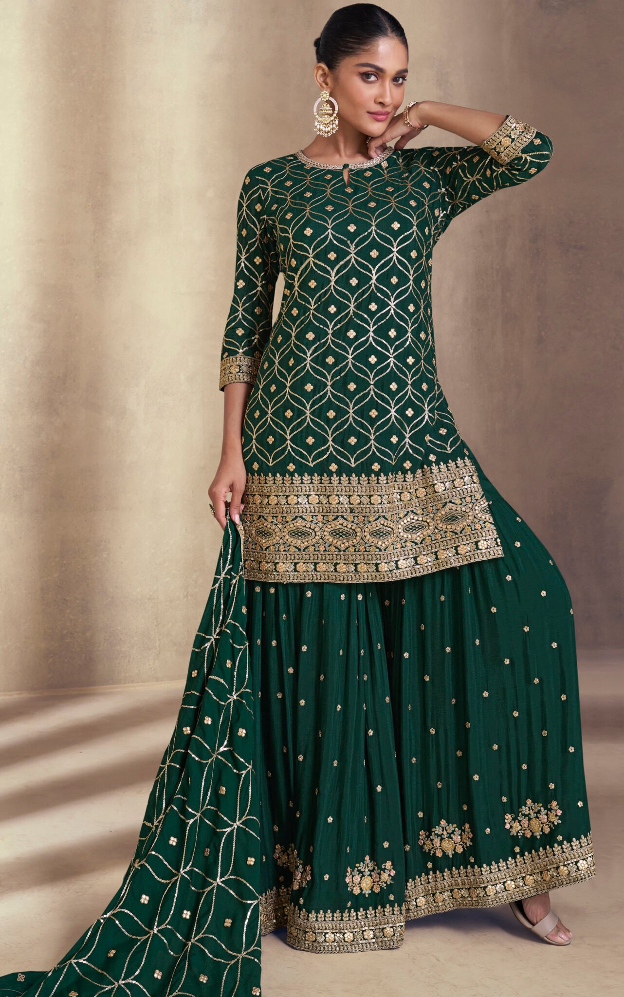 Punjabi Sharara Suits For Wedding Sharara Gharara Dress Party Wear