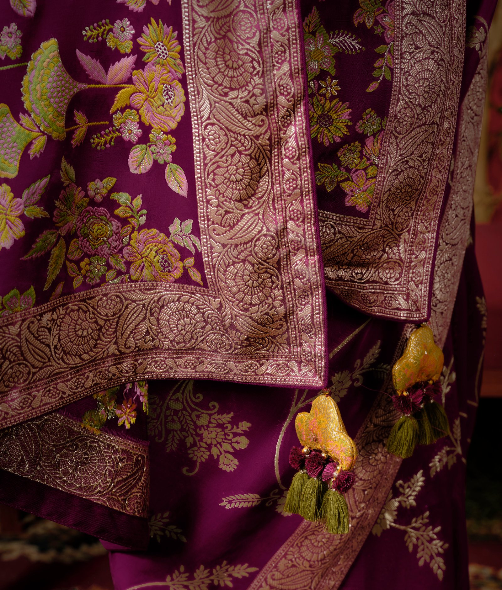 Soft Silk Sarees for Wedding Purple Saree Dola Silk