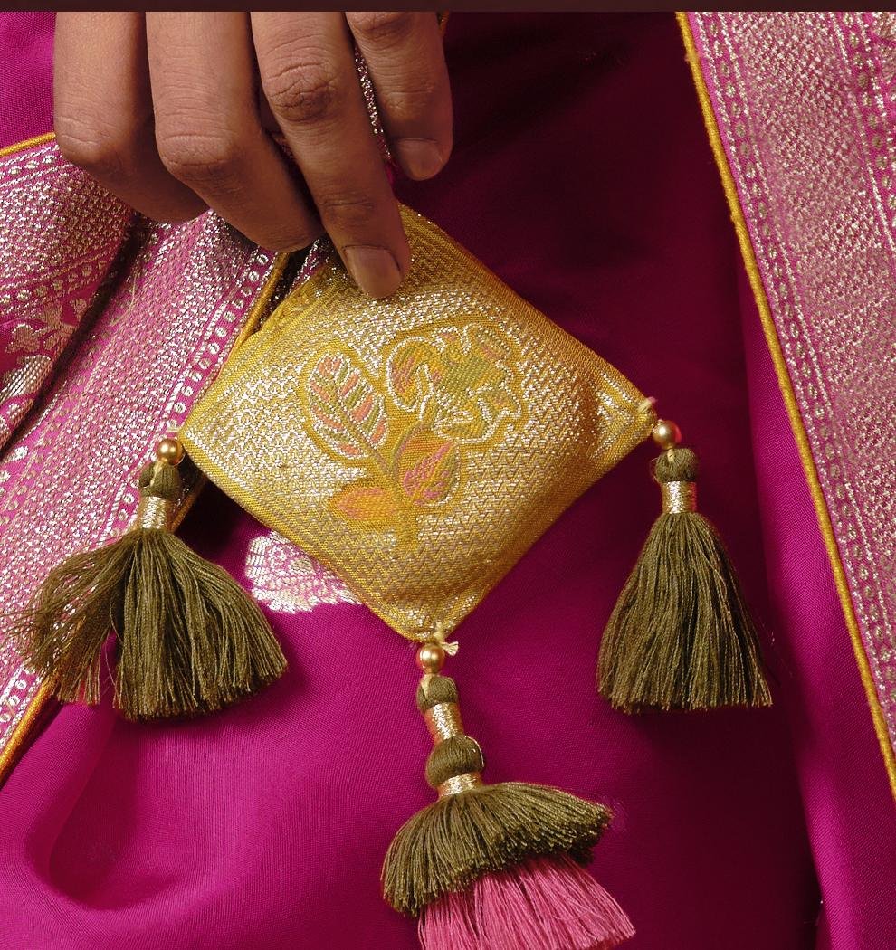 Soft Silk Sarees for Wedding Rani Colour Dola Silk Zari Weave