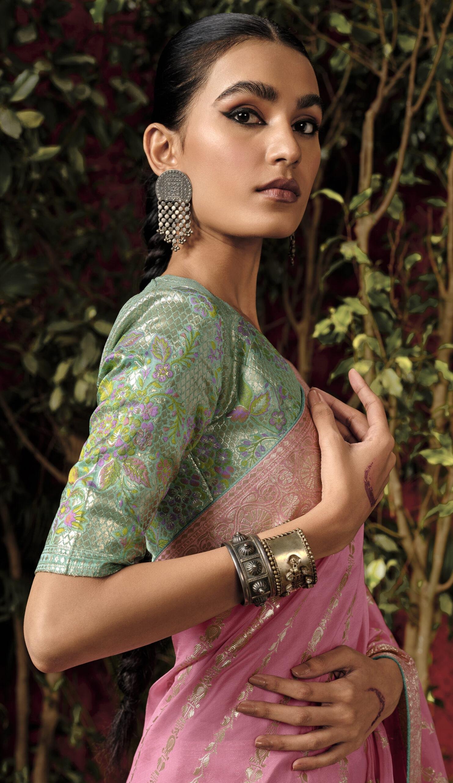 Soft Silk Sarees for Wedding Rose Pink Saree Dola Silk Zari Weave