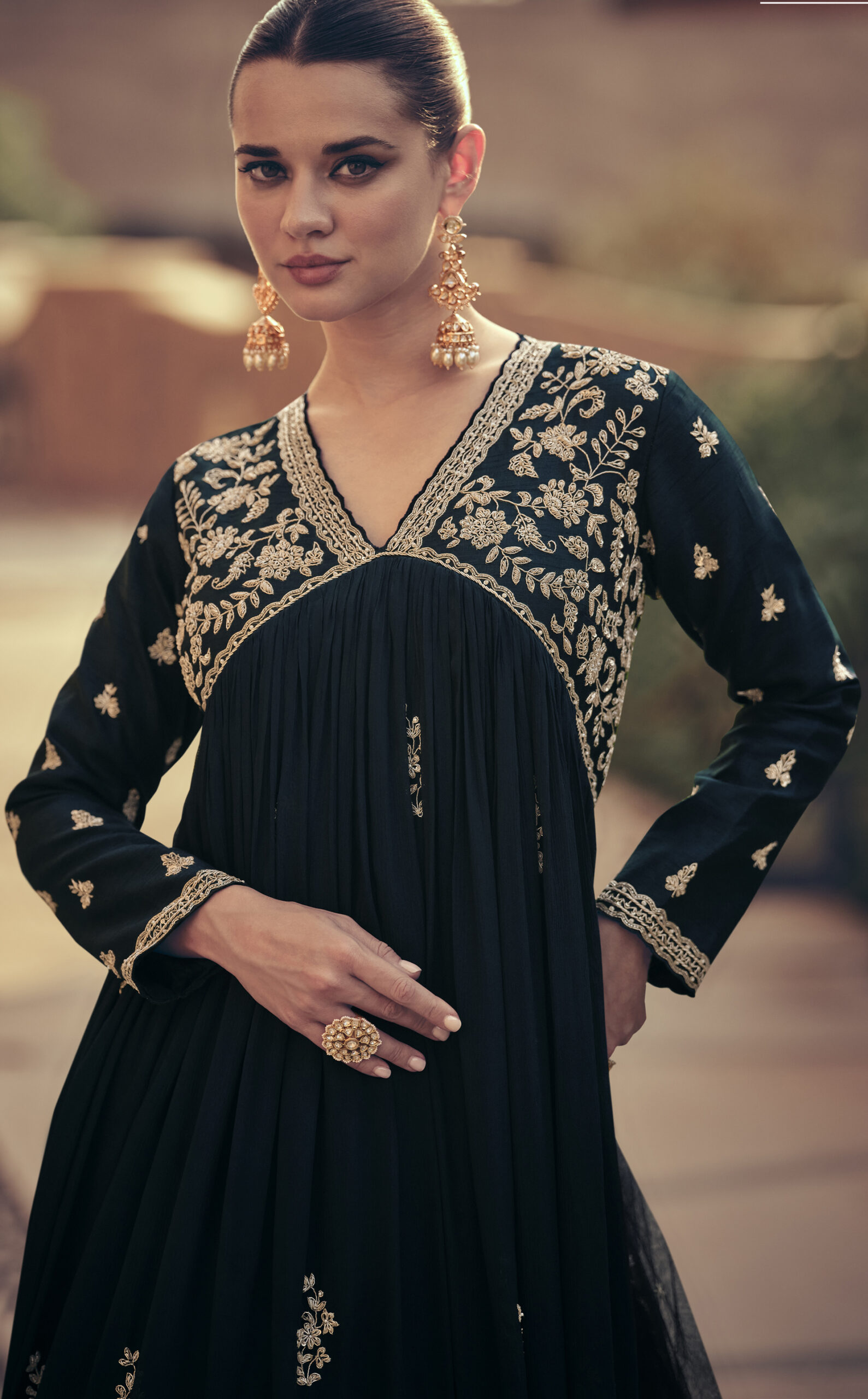 L Black Hand Block Printed One Piece Dress Manufacturer Supplier from  Jaipur India