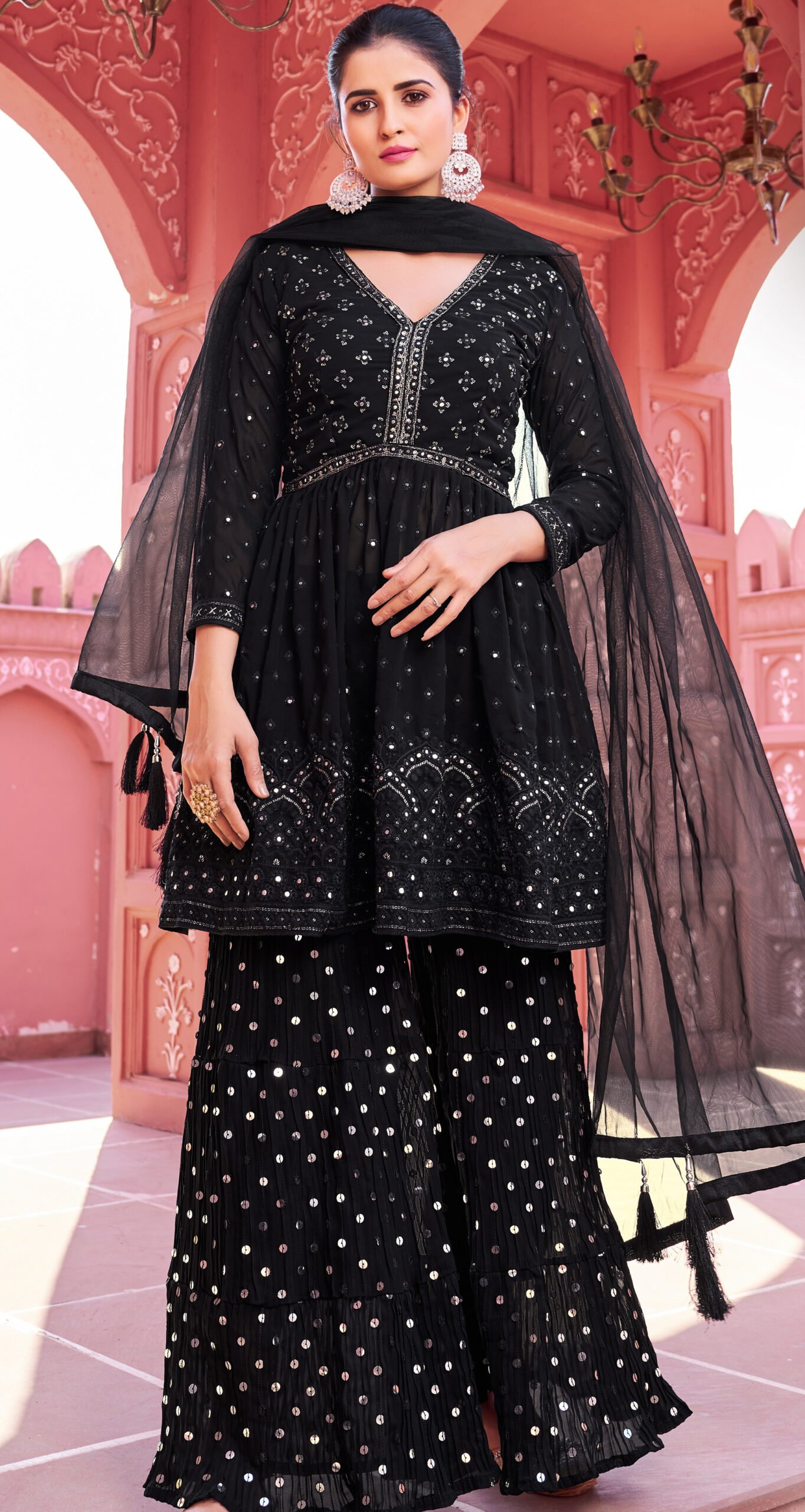 Black Sharara Party Wear 2024