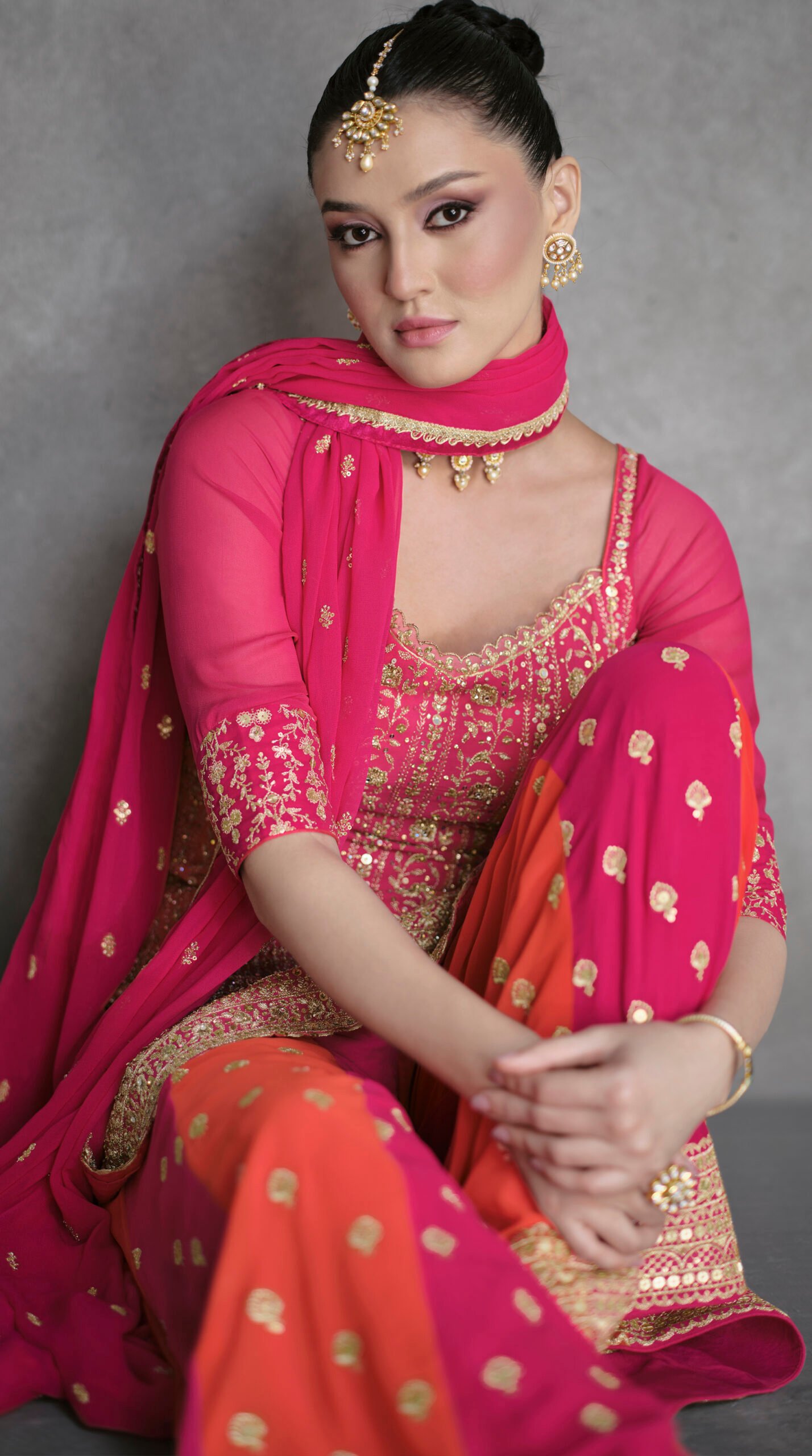 Red sharara suit for wedding