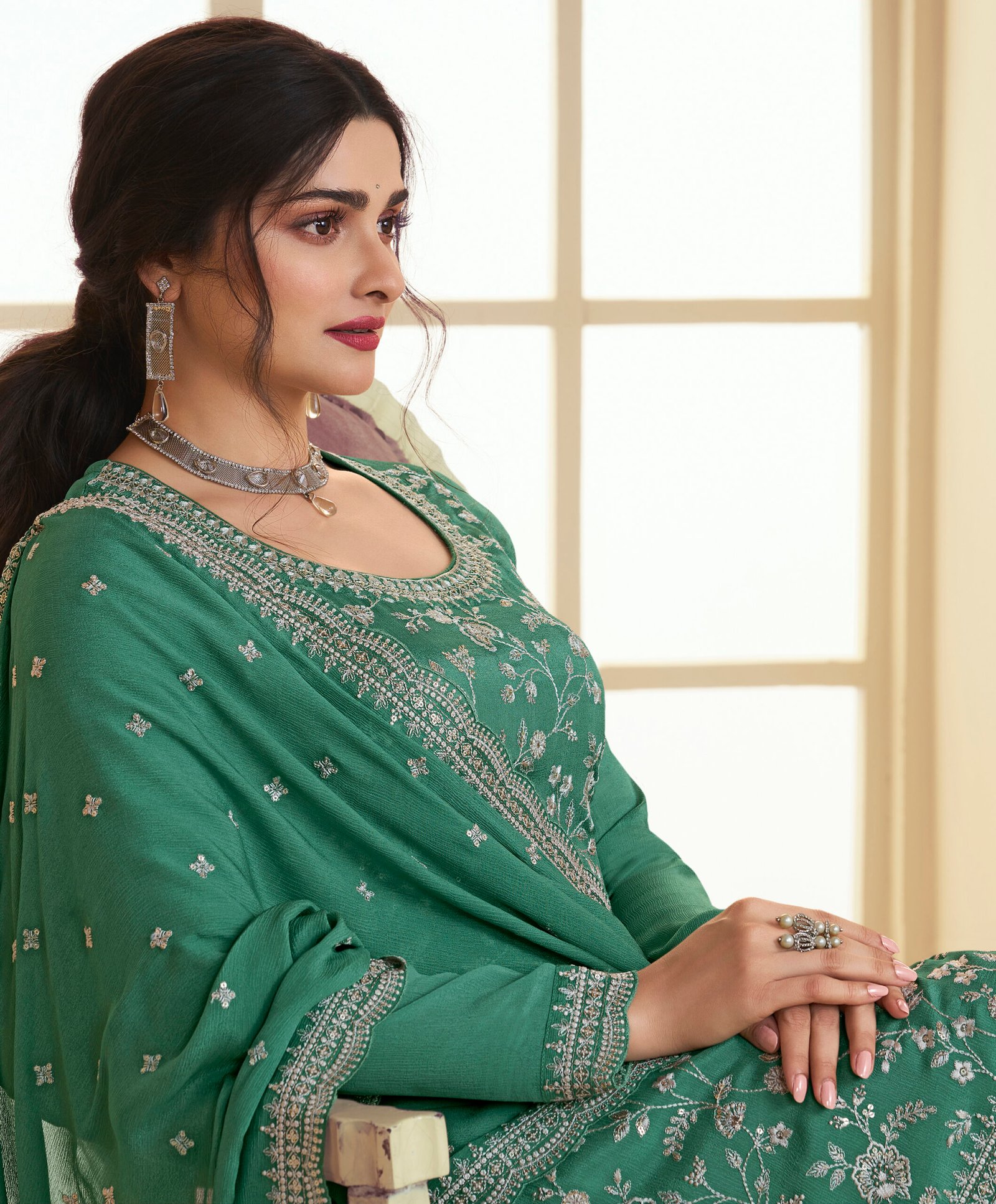 Vinay Fashion Dress Material with Price Prachi Desai Suit Green