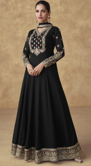 Black Colour Gown for Wedding Guest Bridal Gown