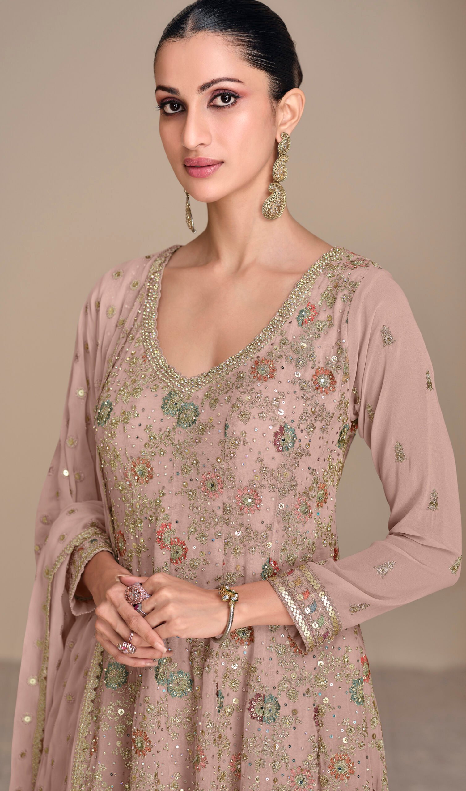 Heavy Anarkali for Wedding Shsrara Dress in Pink