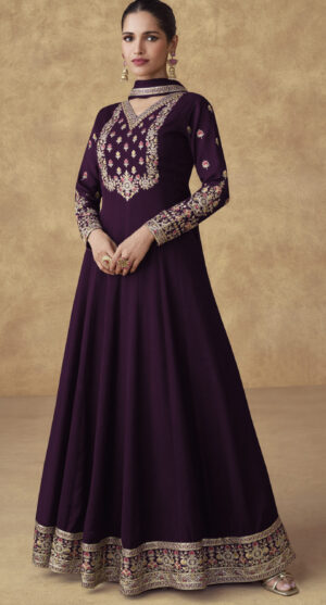 Indo Western Dress for Wedding Guest Maroon Gown