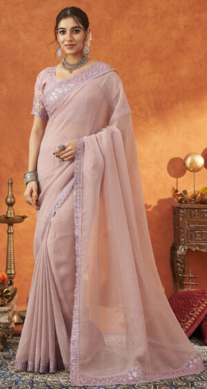 Lavender Colour Saree for Wedding