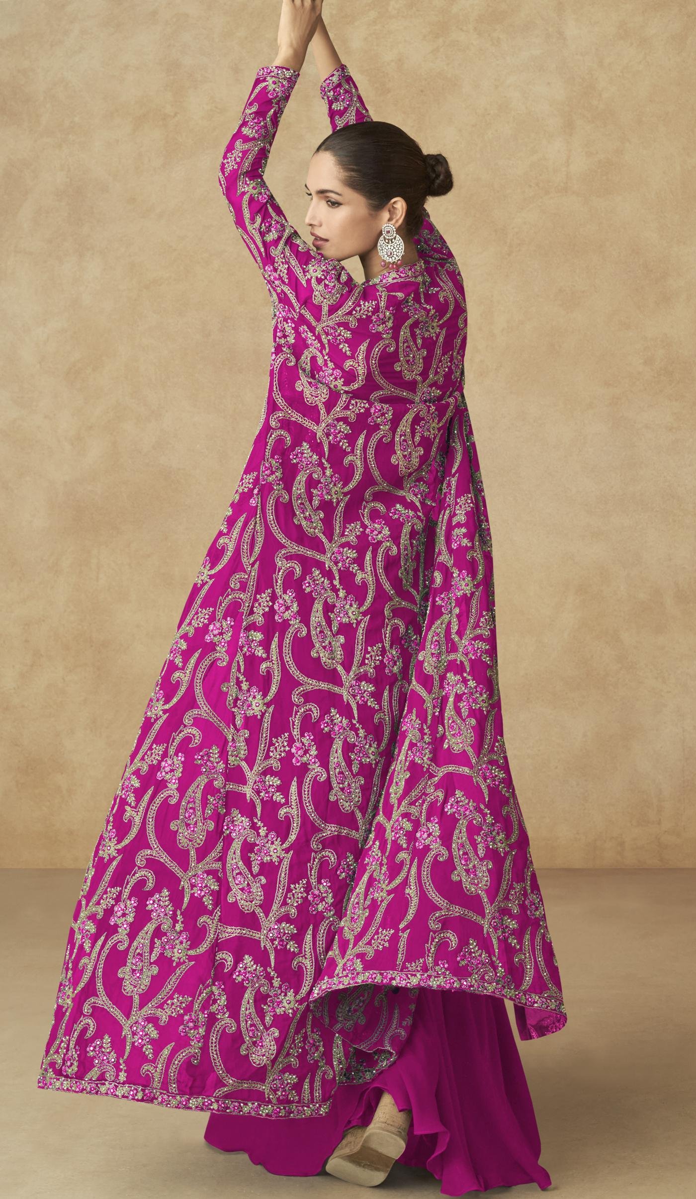 Bollywood Indo Western For Women Long Jacekt Gown