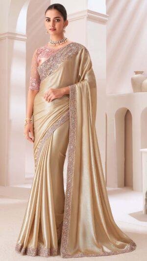 Golden Colour Saree for Wedding
