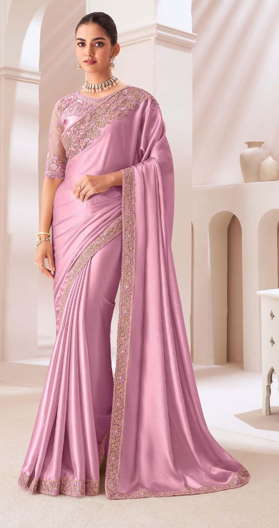 Modern Designer Saree for Wedding Saree Lilac Pink