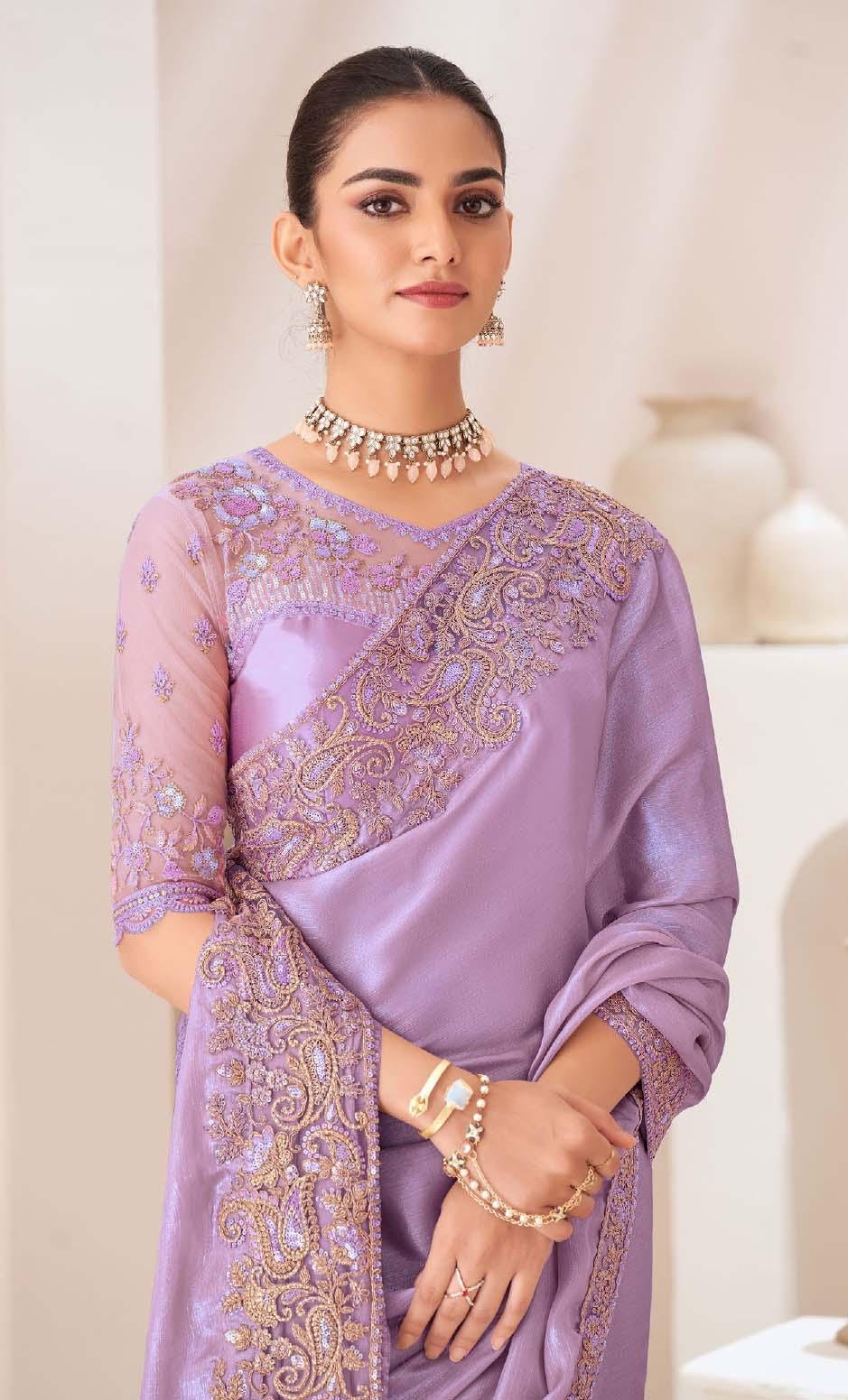 Purple Saree Designer Blouse