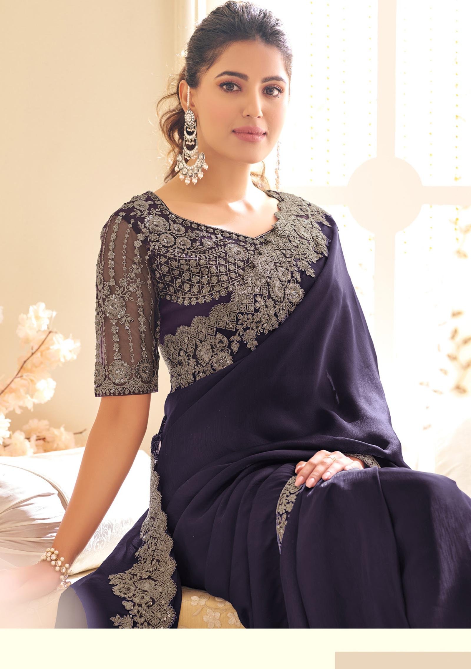 Chiffon Saree for Wedding Party