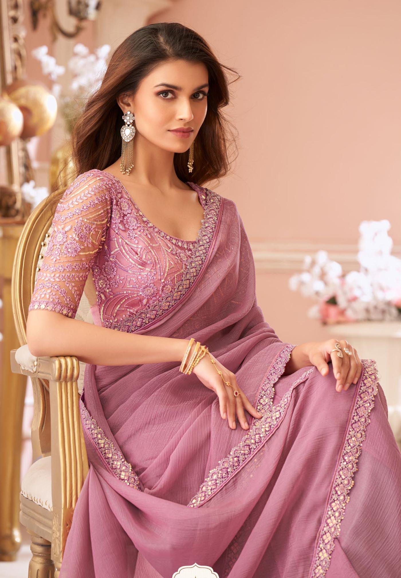 Designer Chiffon Saree for Women Weddings