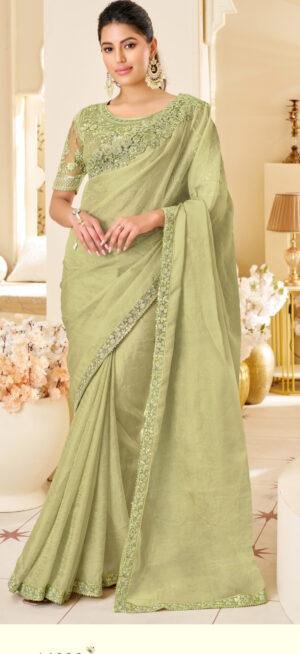Light Green Saree for Wedding Modern Saree