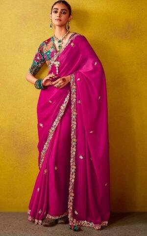Maroon Designer Saree Chiffon Saree Light Weight