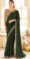 New Design Sraee Party Wear Chiffon Saree Tree Green Saree with Golden Blouse