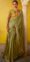 Olive Green Designer Saree with Contrast Blouse