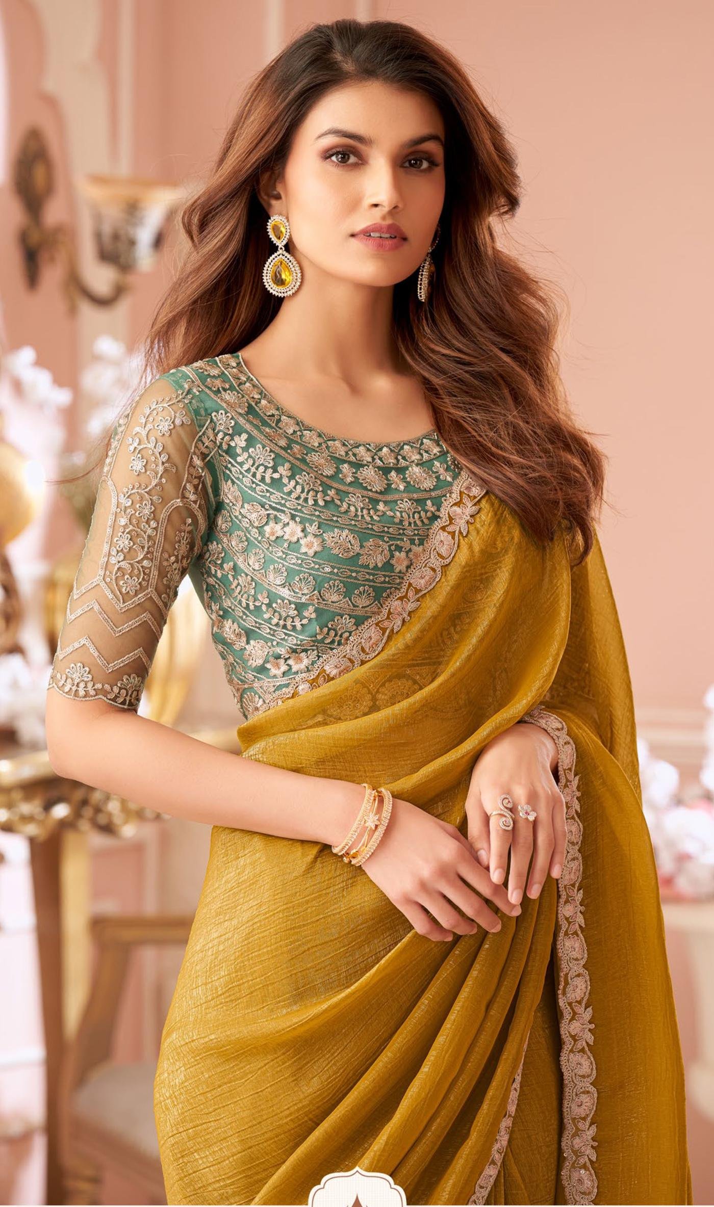 Yellow Saree for Wedding Haldi