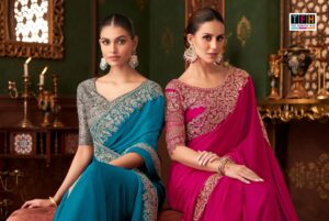 Banarsi Silk Collection Maroon and Green Sarees design