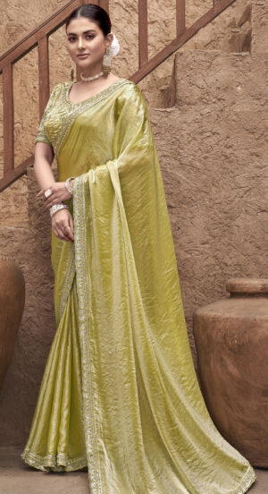 Pastel Green Saree for Weddings Reception Saree