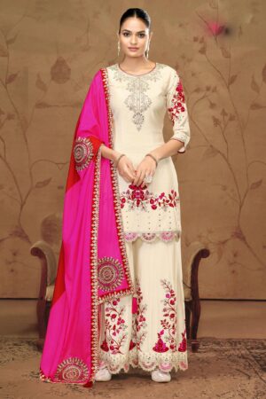 Garara Design for Wedding Party Sharara Set White